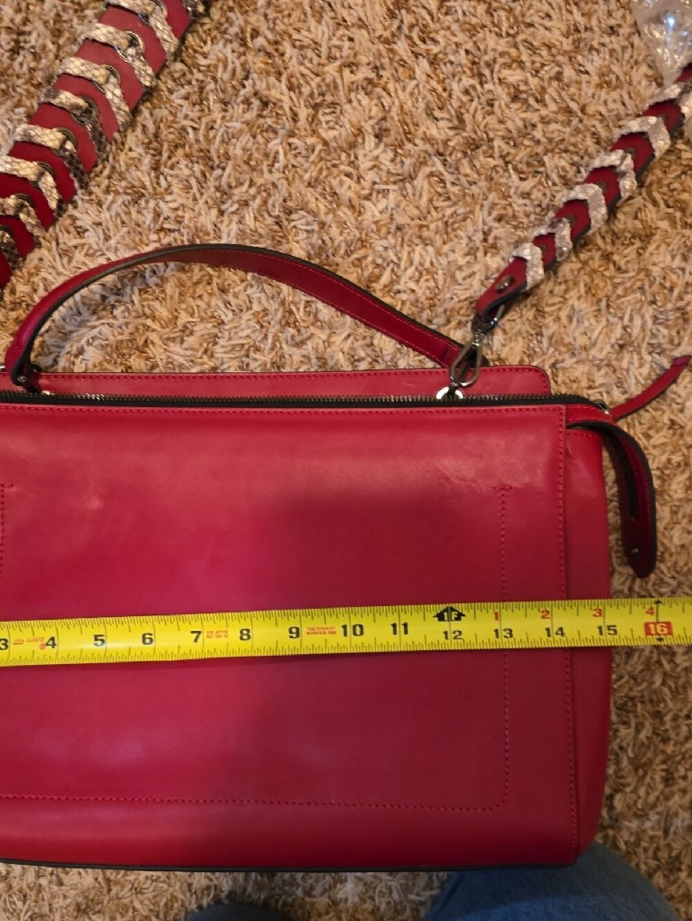 Vittoria Napoli Martine Bag – Cherry Red Leather (Excellent/Like-New Condition) - Picture 11 of 12